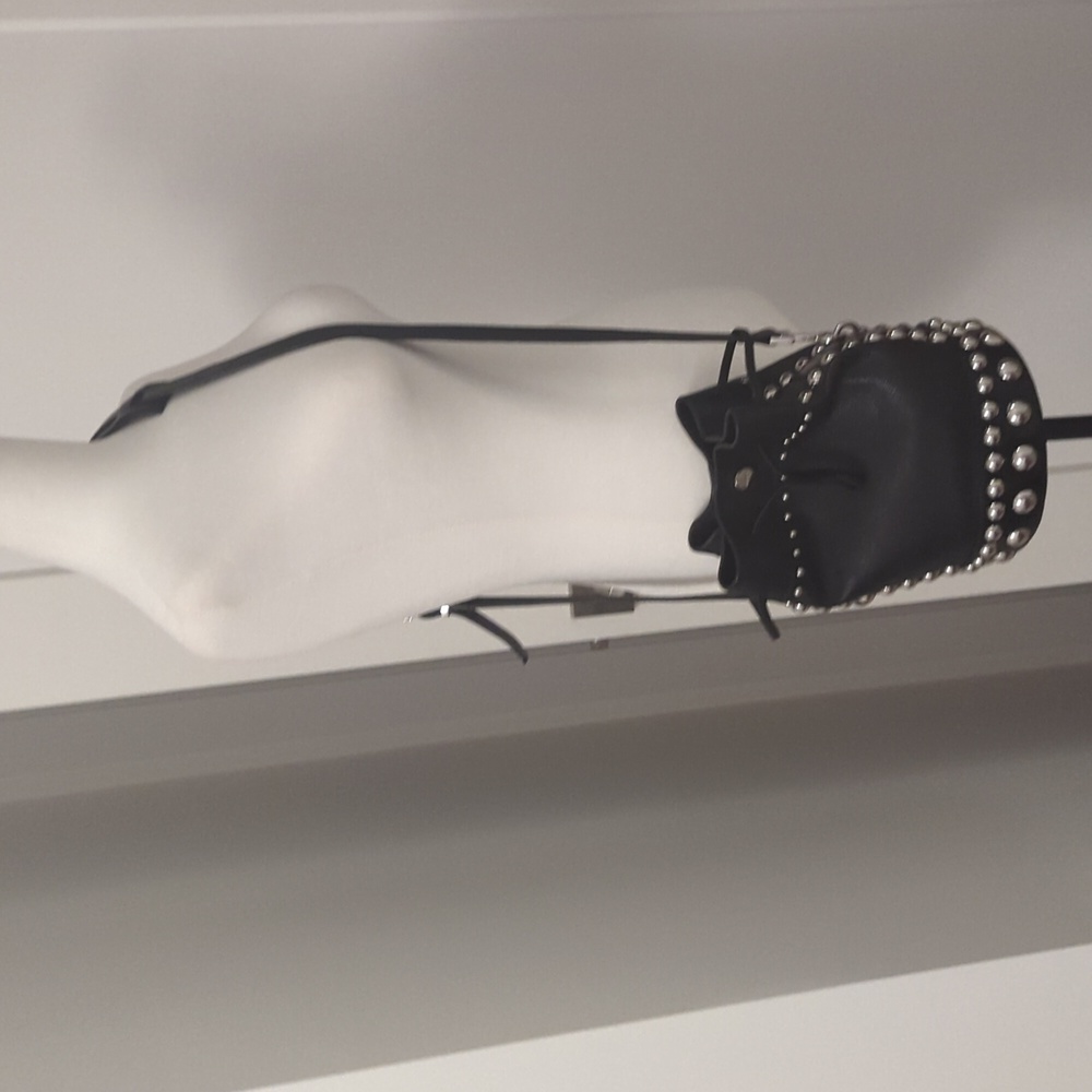 Kenzo Leather Silver Studded Bucket Bag - Picture 13 of 14